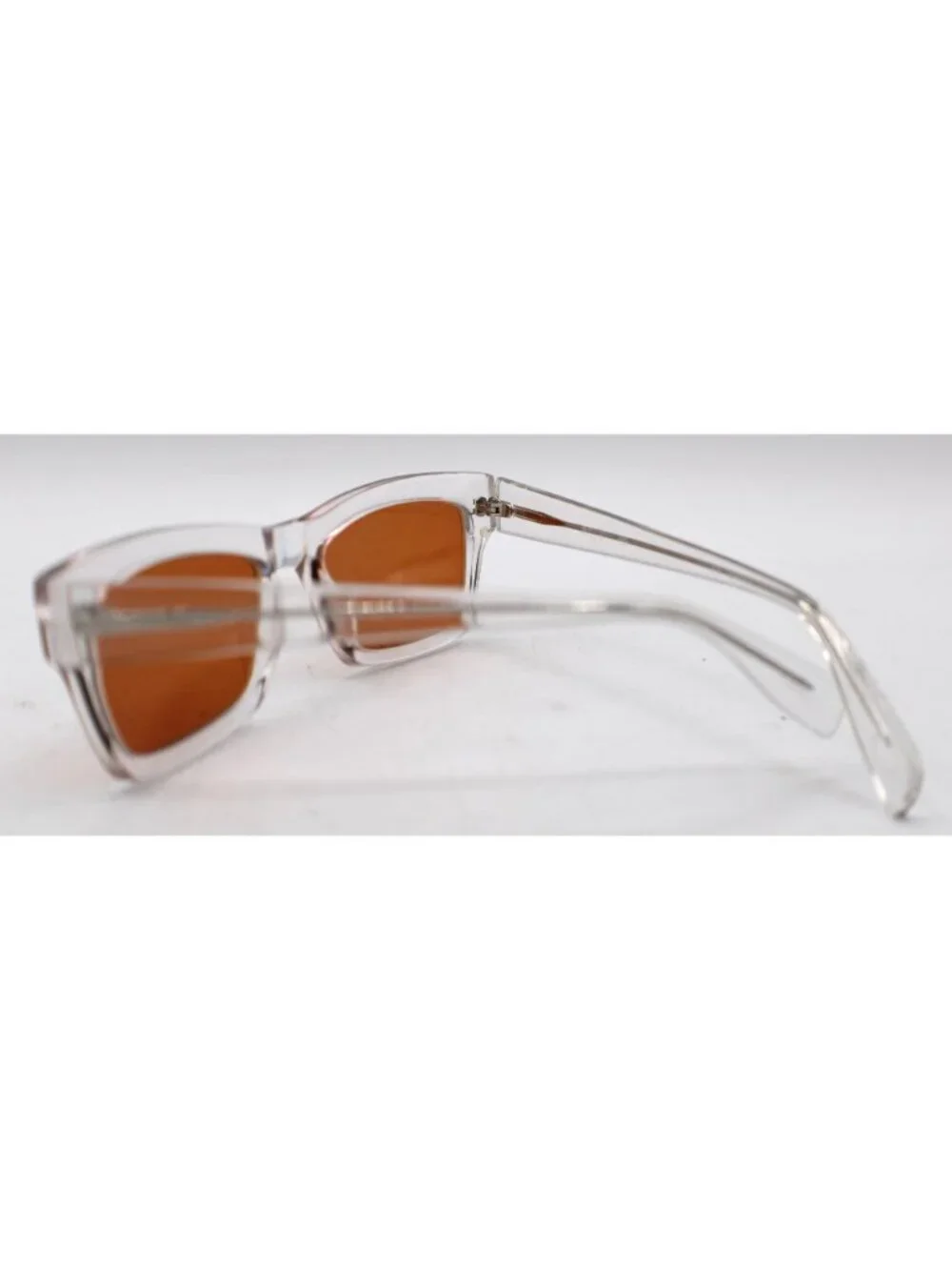 Starling Eyewear Sunglasses The SouthX Clear Frame Orange Amber Lens Square NEW